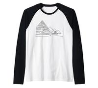 Pirámides Arte Lineal Amante de Egipto Camiseta Manga Raglan