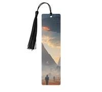 Pirámides de ciencia ficción y platillos voladores, marcadores de madera impresos de doble cara, 5 piezas, regalos para mujeres para amantes de los libros, accesorios geniales para cuadernos, regalos