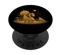 Pirámides egipcias del Desierto de Giza con diseño Retro de la esfinge PopSockets PopGrip Adhesivo