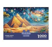 Pirámides, Estrellas Brillantes sobre el río y el pabellón Puzzle De 1000 Piezas Arquitectura fantasía Perfecto Regalo para Niños, Niñas, Hombres Y Mujeres 52x38cm/1000pcs