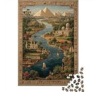 Pirámides, símbolos Antiguos,Ciudades ribereñas egipcias Rompecabezas Sostenibles Estampados para Adultos De Madera De 70x50cm/1000pcs