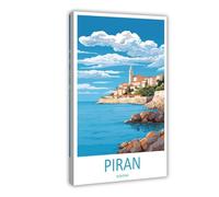 Piran Travel Print Piran Home Decor Slovenia Art Print Piran Wall Print for Piran Gift Wall Hanging Art Travel Slovenia Artwork Gift Canvas Poster Bedroom Decor Landscape Office Room Decor Gift 20x30i