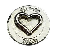 Pirantin Ficha de amor de silencio, regalo para esposa, novia, marido, símbolo de cartera de amor, Silver