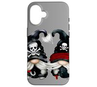 Pirat Gnomes Couple with Skull Hat Wooden Leg and Hook GNOME Carcasa para iPhone 16