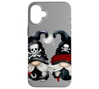 Pirat Gnomes Couple with Skull Hat Wooden Leg and Hook GNOME Carcasa para iPhone 16 Plus