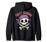 Pirata Abuela Calavera y Huesos Cruzados Lindo Sudadera con Capucha
