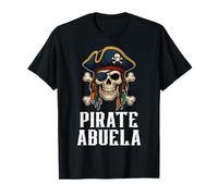 Pirata Abuela Jolly Roger Crossbones Bandera Pirata Skull Camiseta