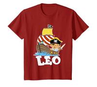 Pirata barco pirata nombre Leo regalo Camiseta