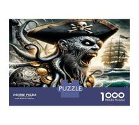 Pirata Calavera Barco 1000 Piezas para Adultos Tradición legendaria de bucaneros Puzzle, Cartón Ecológico-Hit De Las Familias, Actividad De Fiesta, Ocio En Casa 70x50cm/100