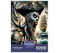 Pirata Calavera Barco 1000 Piezas Premium Tradición legendaria de bucaneros Puzzle para Adultos - Cartón Grueso - Antiestrés Y Viajes, Adultos Y Niños 12+ 70x50cm/1000pcs