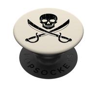Pirata cráneo Cruzado Espadas Silueta Vintage Hombres Mujeres niños PopSockets PopGrip Adhesivo