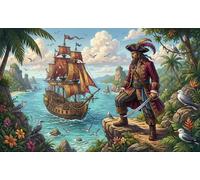 Pirata Legendario Puzzle 1000 Piezas Adultos Y Niños,14 Años+,Anti-estrés,Deco Pared,Premium,Cartón,Regalo Ideal,Rompecabezas,Relax,Desafío,Reto,Educativo 38x26cm
