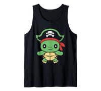 Piratas de calavera de Minimalista simple Tortuga pirata Camiseta sin Mangas