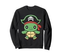Piratas de calavera de Minimalista simple Tortuga pirata Sudadera