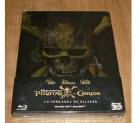 Piratas del Caribe la Venganza de Salazar Nuevo 3D+Blu-Ray Steelbook Sellado