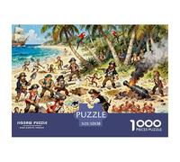 Piratas Isla Tesoro Excavación Puzzle De Madera Impermeable DIY Puzzles De 1000 Piezas Regalos para Adultos Imposible Rompecabezas Juegos Educativos