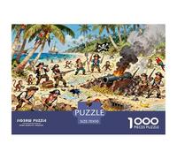Piratas Isla Tesoro Excavación Puzzle De Madera Impermeable DIY Puzzles De 1000 Piezas Regalos para Adultos Divertido Rompecabezas Decoración del Hogar