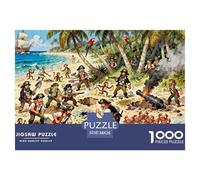 Piratas Isla Tesoro Excavación Puzzle De Madera Impermeable DIY Puzzles De 1000 Piezas Regalos para Adultos Imposible Rompecabezas Juegos Educativos