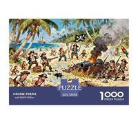 Piratas Isla Tesoro Excavación Puzzle De Madera Impermeable Puzzles De 1000 Piezas Regalos para Adultos Imposible Rompecabezas Decoración del Hogar