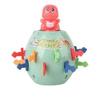 Pirate Barrel Family Board Game, Dinosaur-Shaped Interactive Surprise Toy Money Bank Function, Larger Size Board Game for Children Boys Girls, Party Home Entertainment Gift Idea, 13x11x21cm Multicolor