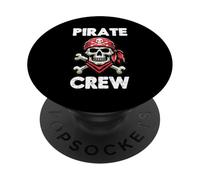 Pirate Crew Skull Crossbones Funny Matching Hombres Mujeres Niños PopSockets PopGrip Adhesivo