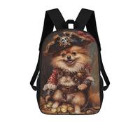 Pirate Dog Treasure Chest-91 Mochilas Impresas En 3D Para Niños 17inch Mochilas De Moda Informales Para El Día A Día, Bolsas De Viaje, Mochilas Informales Para Exteriores Para Niños Y Niñas