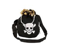 Pirate Flag Treasure Costume Purse - Ideal Accessory for Halloween, black, Standard