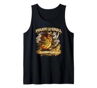 Pirate of The Grill Hot Dog Maestro de la Parrilla Regalo Camiseta sin Mangas