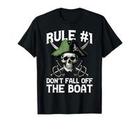 Pirate Rule 1 Dont Fall Off Boat Humor Divertido Hombres Mujeres Niños Camiseta