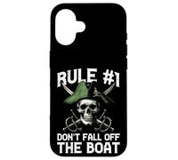 Pirate Rule 1 Dont Fall Off Boat Humor Divertido Hombres Mujeres Niños Carcasa para iPhone 16