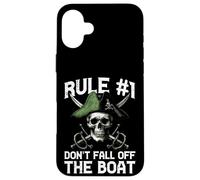 Pirate Rule 1 Dont Fall Off Boat Humor Divertido Hombres Mujeres Niños Carcasa para iPhone 16 Plus