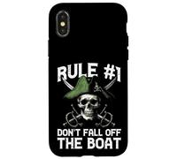 Pirate Rule 1 Dont Fall Off Boat Humor Divertido Hombres Mujeres Niños Carcasa para iPhone X/XS