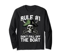 Pirate Rule 1 Dont Fall Off Boat Humor Divertido Hombres Mujeres Niños Manga Larga