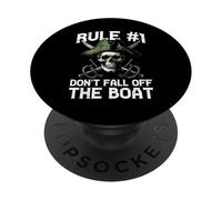 Pirate Rule 1 Dont Fall Off Boat Humor Divertido Hombres Mujeres Niños PopSockets PopGrip Adhesivo