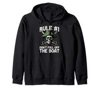 Pirate Rule 1 Dont Fall Off Boat Humor Divertido Hombres Mujeres Niños Sudadera con Capucha