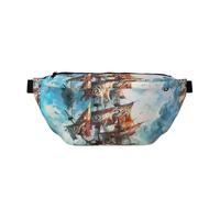 Pirate Ship in The Ocean - Bolso bandolera bandolera para viajes, ciclismo, senderismo, para hombres y mujeres, multicolor, Talla única, Mochila de senderismo