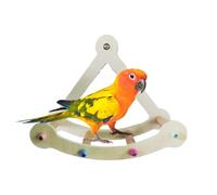 Pirate Ship Parrot Swing, Wooden Bird Perch Toys, 9.45x3.94in Climbing Exercise Wheel, Authentic Fun Design, Sturdy Comfortable for Indoor Pets, Living Room, Bedroom Use