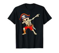 Pirate Skeleton Dabbing Halloween Costume Men Women Kids Camiseta