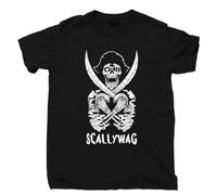Pirate T Shirt Blackbeard Jolly Roger Skull Crossbones Skeleton tee Black M