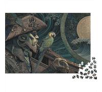 Pirate with Parrot Art Print Puzzle Imposible,desafío para Adultos Entretenimiento Creativo 1000 Piezas Obra De Arte De Juego De para Adultos Y Niños A Partir De 12 Años 52x38cm/1000pcs