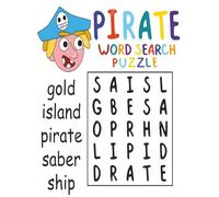 Pirate Word Search for Kids: 400 Swashbuckling Puzzles to Boost Vocabulary, Focus, and Fun for Ages 6-12