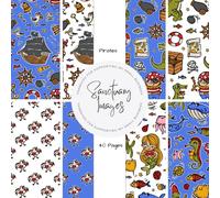 Pirates Scrapbooking Paper: Decorative Craft Paper Pad Supplies, Junk Journaling, Scrapbooking, & Crafting Projects - Double Sided 8.5 x 8.5"