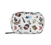 Pirates Ship Gaviota Viaje Pastillero Contenedor Organizador de Medicamentos Bolsa Portátil Píldora Estuche para Monedero Semanal Pastillero Hogar y Viaje Almacenamiento