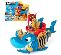 PIRATIX ADVENTURE WORLD King Shark- Tiburón articulado, con una Jaula para capturar a los Piratix rivales. Incluye 1 tiburón, 1 Tesoro Exclusivo, 1 Piratix Exclusivo y 1 Accesorio
