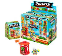 Piratix Adventure World Serie Crazy Jungle - Caja con 12 Jungle Cage, Cada Caja Tiene 1 Jaula Sorpresa, 1 Piratix Sorpresa, 1 Accesorio, 1 Bandera Exclusiva y 1 Tesoro Exclusivo