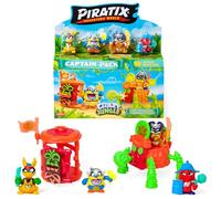 PIRATIX Adventure World Serie Crazy Jungle, Captain Pack Black Silk - Incluye 4 Piratix, 1 capitán Dorado, 4 Accesorios neón, 1 Jaula, 1 cañón, 2 Tesoros exclusivos, 2 Banderas neón. Pack 1/6