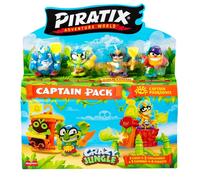 PIRATIX ADVENTURE WORLD Serie Crazy Jungle, Captain Pack Pharaonix - Incluye 4 Piratix, 1 capitán Dorado, 4 Accesorios neón, 1 Jaula, 1 cañón, 2 Tesoros exclusivos, 2 Banderas neón 1U AZAR O Añadir un