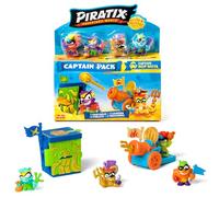 PIRATIX Adventure world Serie Golden Treasure-Captain pack Deep Water.Incluye 4 Piratix;capitán dorado y piratix sorpresa, 4 accesorios,fortaleza, 1 cañón,2 tesoros exclusivos y 2 banderas.Pack 4 de 6