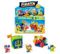 PIRATIX Golden Treasure Series - Captain Pack Hat Trick. Incluye 4 Piratix; 1 capitán Dorado y 1 Pirata Sorpresa, 4 Accesorios, 1 Fortaleza, 1 cañón, 2 Tesoros exclusivos y 2 Banderas. Paquete 1 de 6