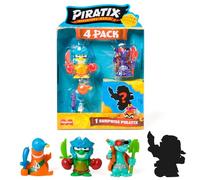 PIRATIX ADVENTURE WORLD Serie Golden Treasure - Pack de 4 Figuras. Contiene 4 Piratix (1 Sorpresa) y 4 Accesorios. Pack 3 de 4